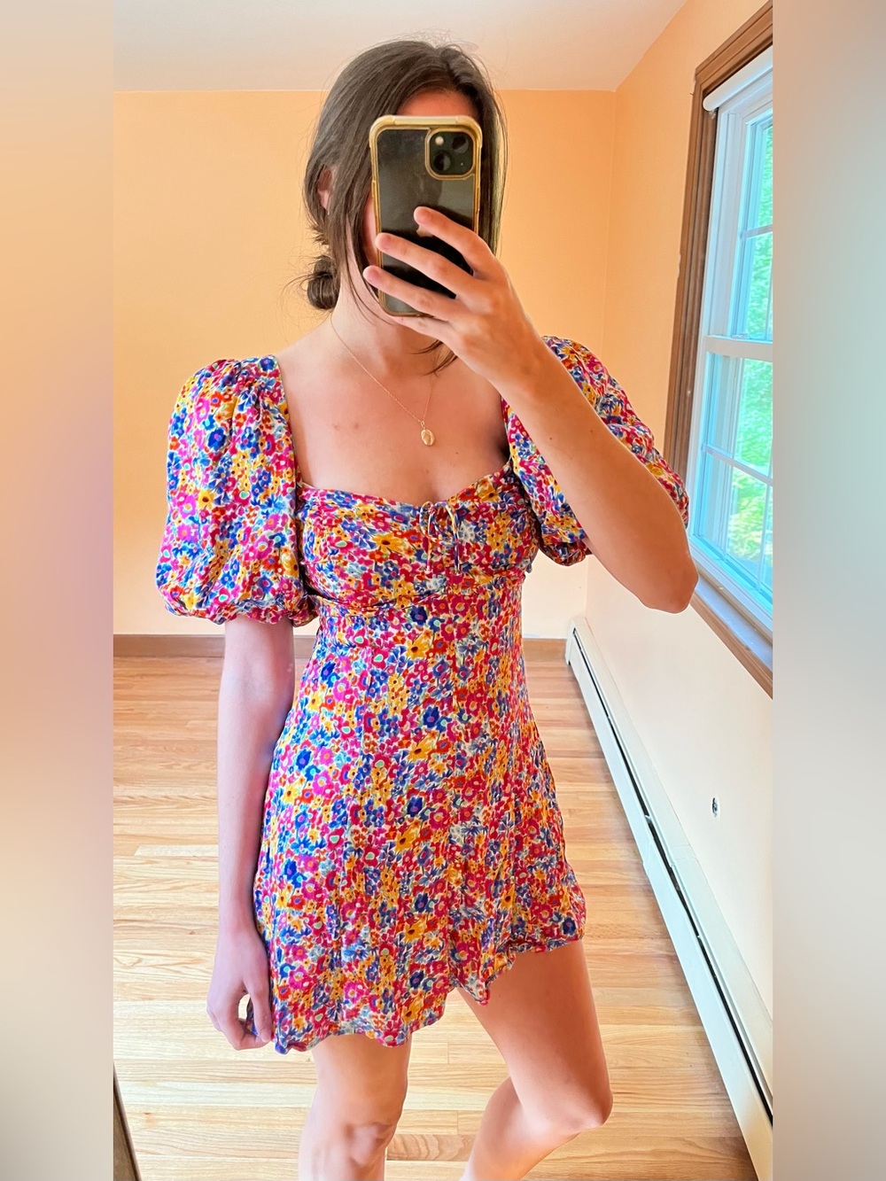 For Love & Lemons Sasha Mini Dress- Blue Dizzy Floral